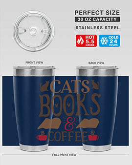 Cats Books Coffee Style 9#- cat- Tumbler