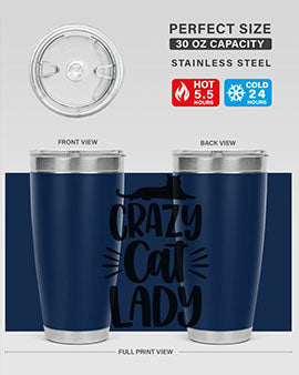 Crazy Cat Lady Style 92#- cat- Tumbler