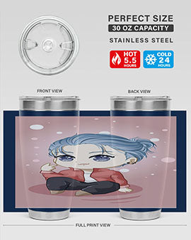 Cute little boy silver hair 78#- anime- Tumbler