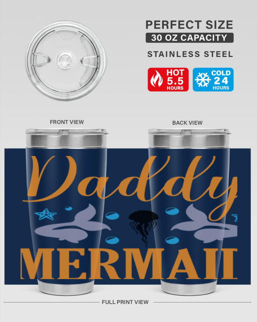 Daddy Mermaid Design 113#- mermaid- Tumbler