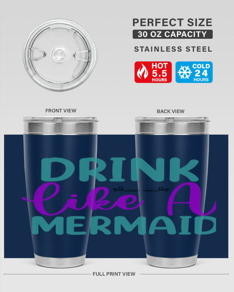 Drink Like A Mermaid 139#- mermaid- Tumbler