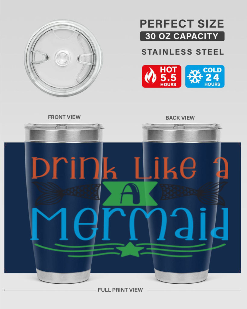 Drink Like A Mermaid 146#- mermaid- Tumbler