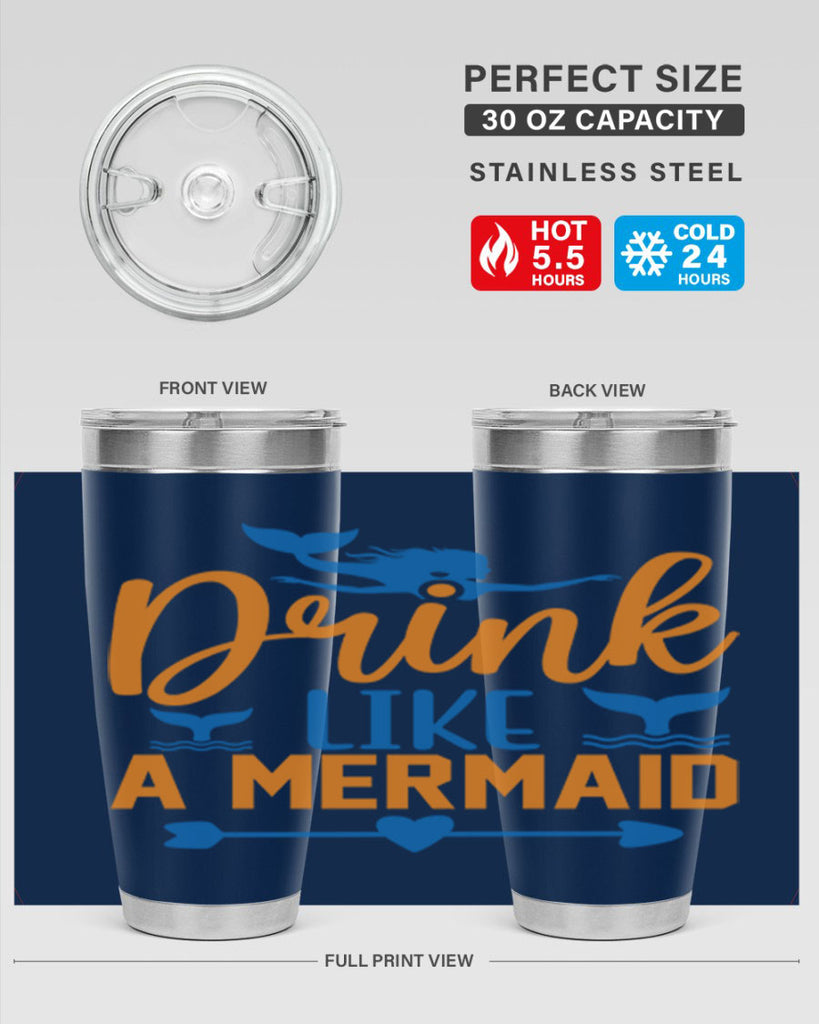 Drink Like a Mermaid 142#- mermaid- Tumbler