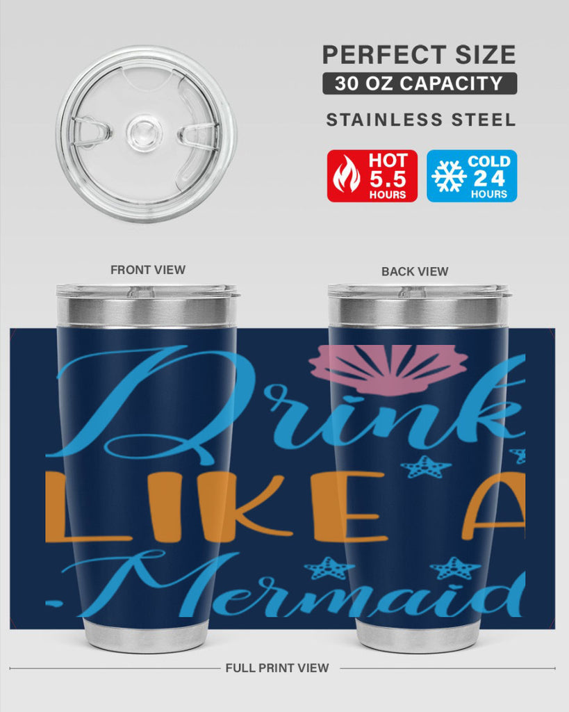 Drink Like a Mermaid 153#- mermaid- Tumbler