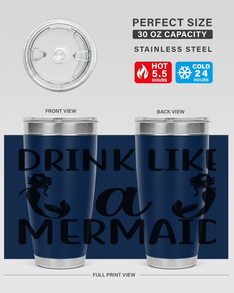 Drink like a mermaid 148#- mermaid- Tumbler