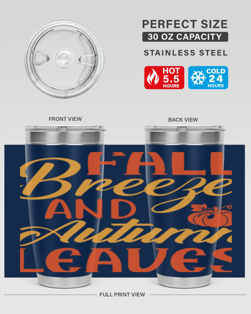 Fall Breeze and Autumn Leaves 92#- fall- Tumbler