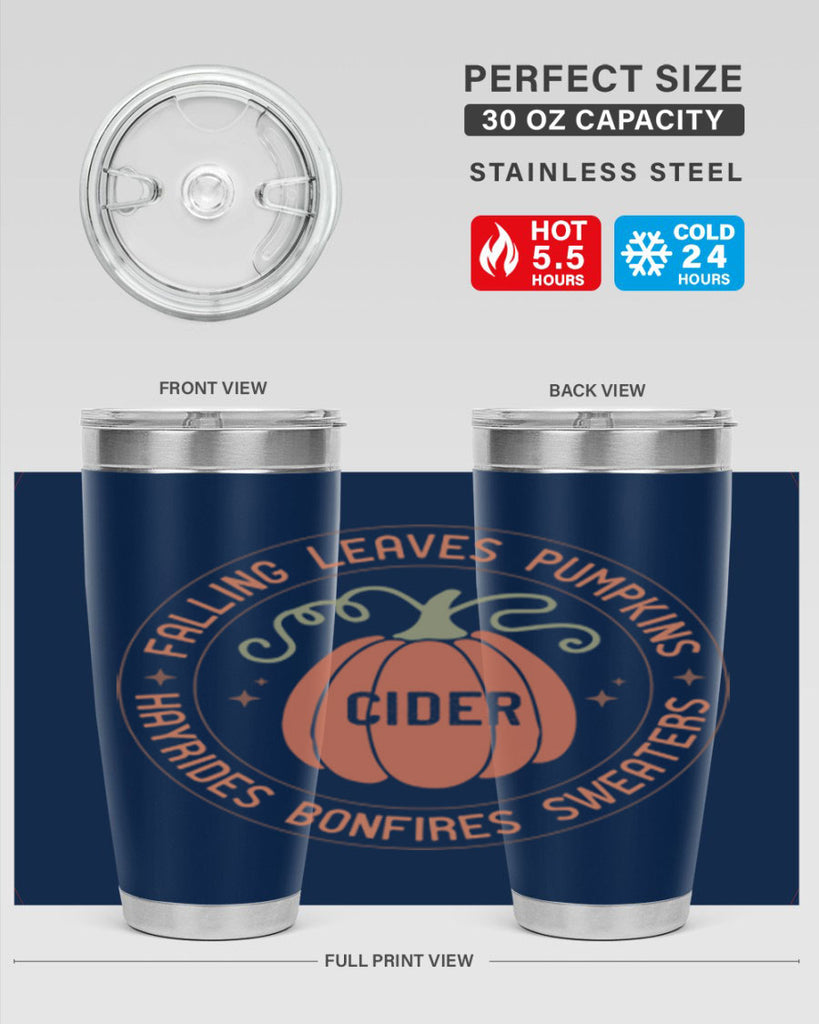 Falling Leaves Pumpkins Cider Hayrides Bonfires Sweaters 168#- fall- Tumbler