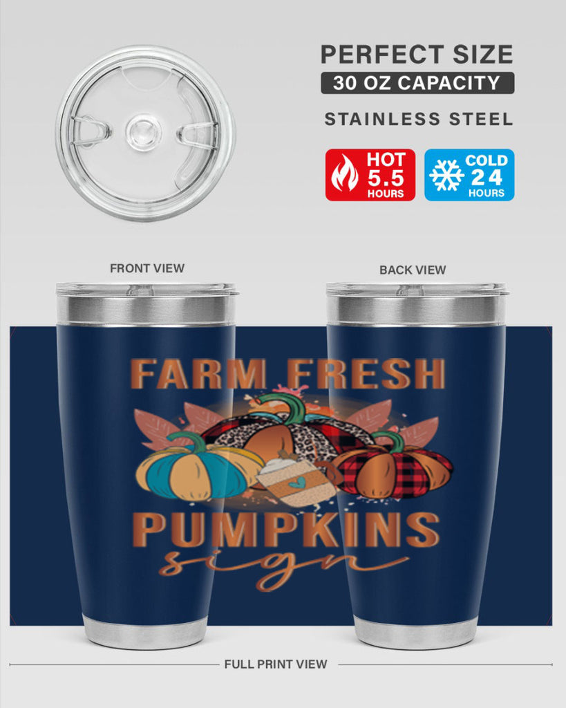 Farm Fresh Pumpkins Sign 175#- fall- Tumbler