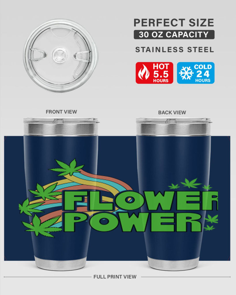 Flower Power Cannabis leaf 86#- marijuana- Tumbler