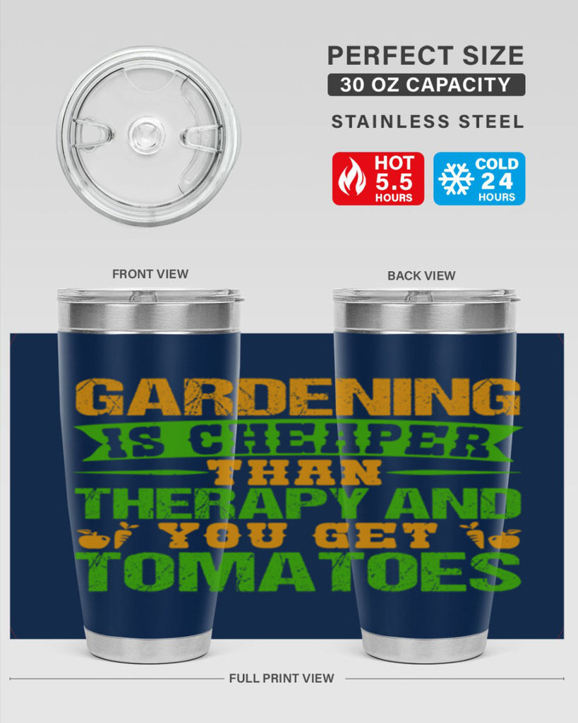 Gardening is cheaper than therapy 63#- farming and gardening- Tumbler