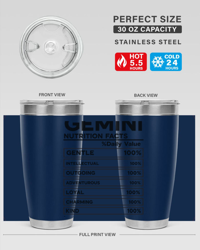 Gemini Nutrition Facts 220#- zodiac- Tumbler