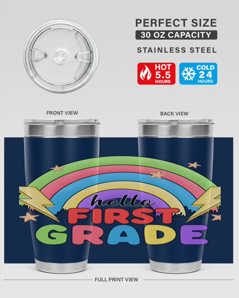 Hello 1st Grade Rainbow 13#- 1st grade- Tumbler