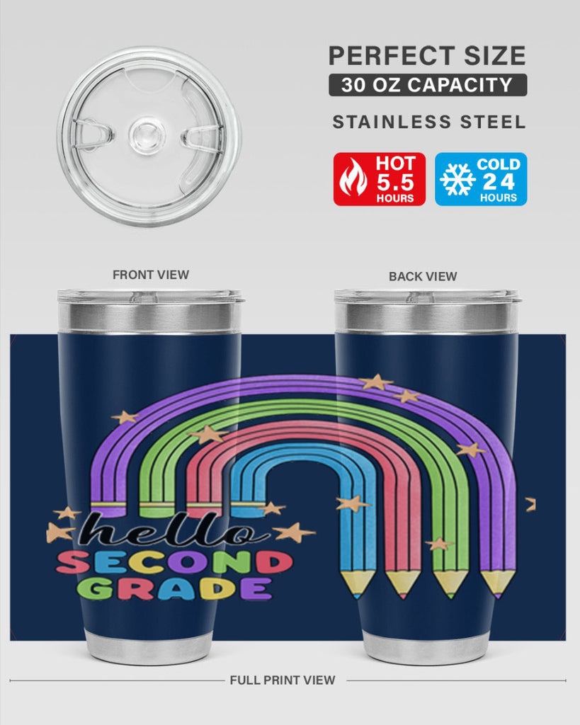 Hello 2nd Grade Pencil Rainbow 11#- second grade- Tumbler