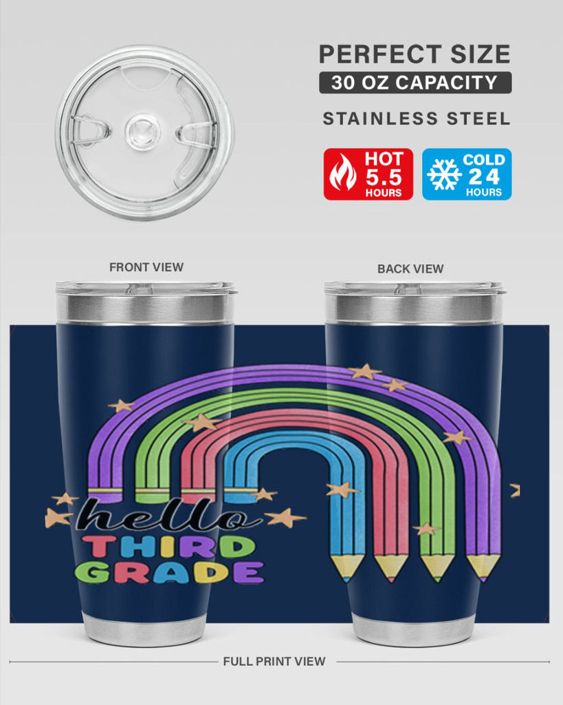 Hello 3rd Grade Pencil Rainbow 11#- 3rd grade- Tumbler