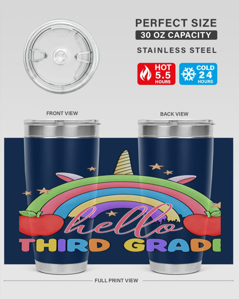 Hello 3rd Grade Unicorn Rainbow 13#- 3rd grade- Tumbler