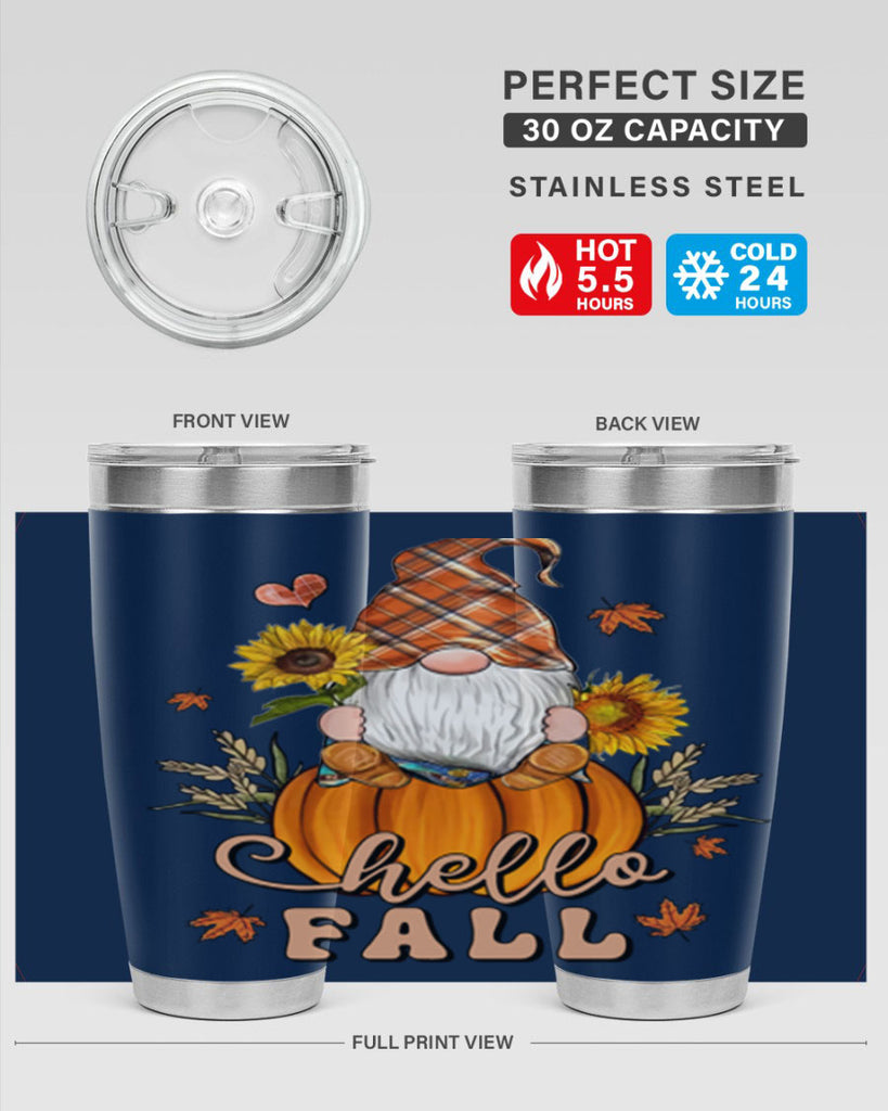 HelloFallAutumnGnome 298#- fall- Tumbler