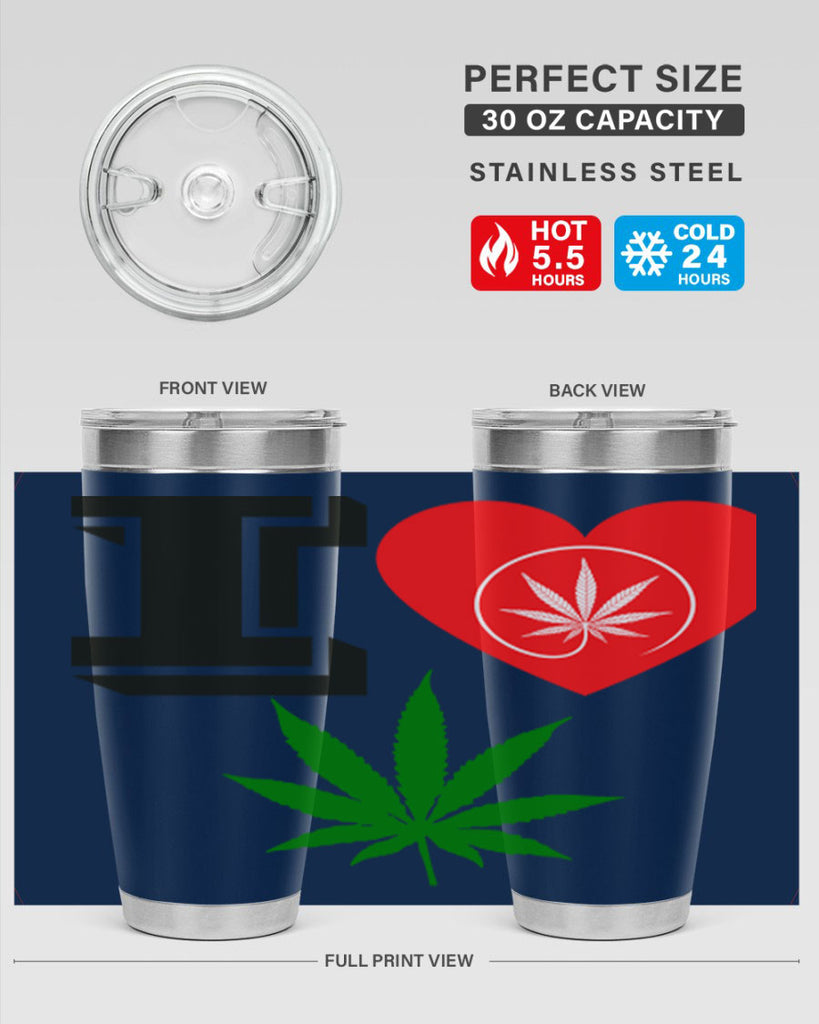 I love Cannabis heart 126#- marijuana- Tumbler