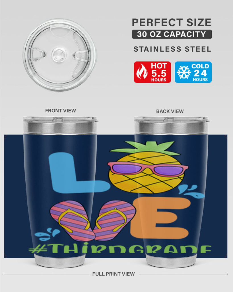 LOVE 3rd Grade Summer Pineapple 17#- 3rd grade- Tumbler