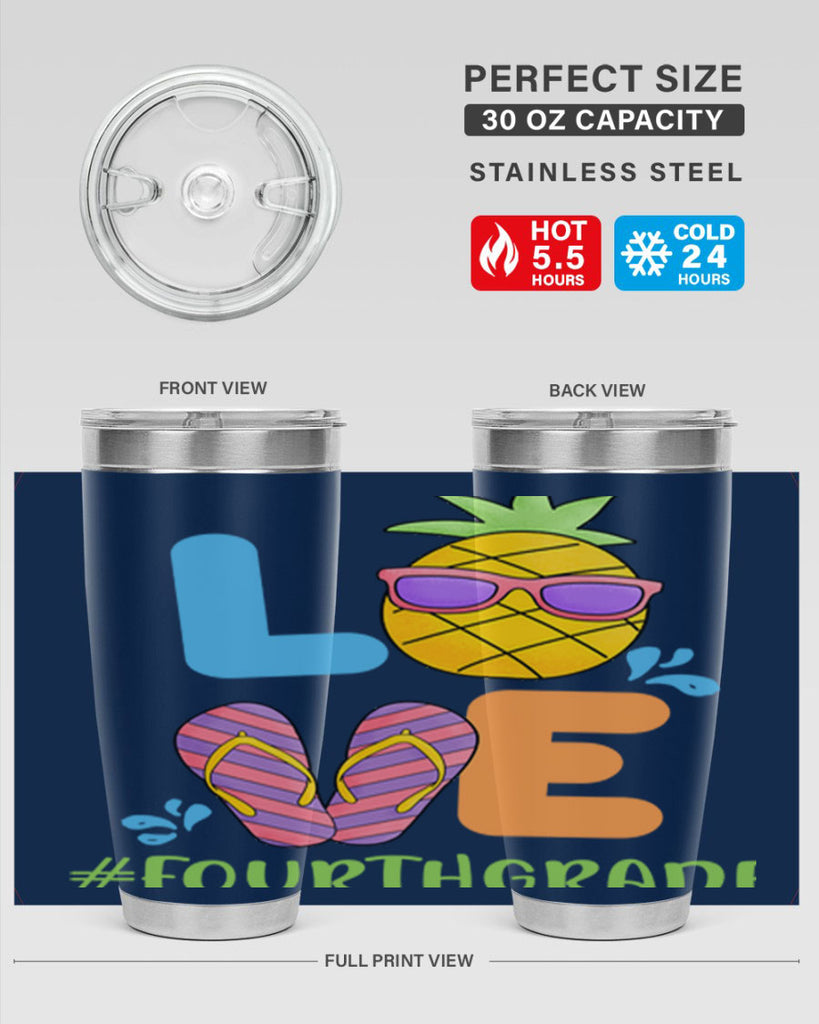 LOVE 4th Grade Summer Pineapple 18#- 4th  grade- Tumbler