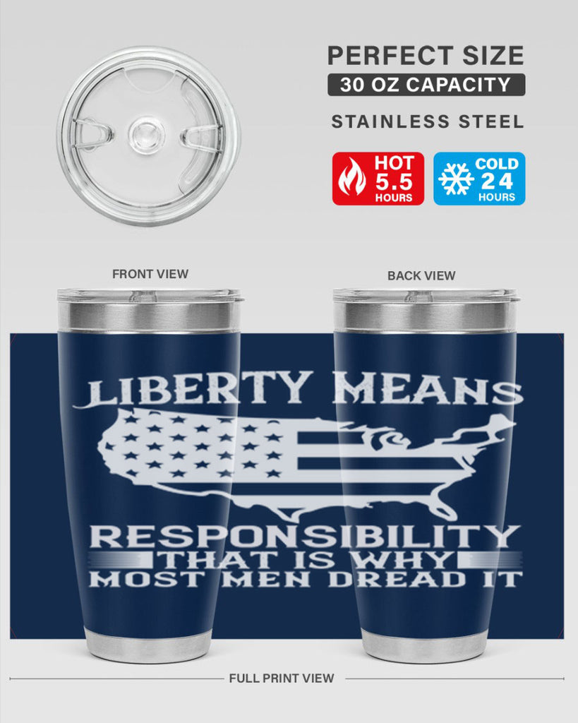 Liberty means responsibility That is why most men dread it Style 130#- Fourt Of July- Tumbler