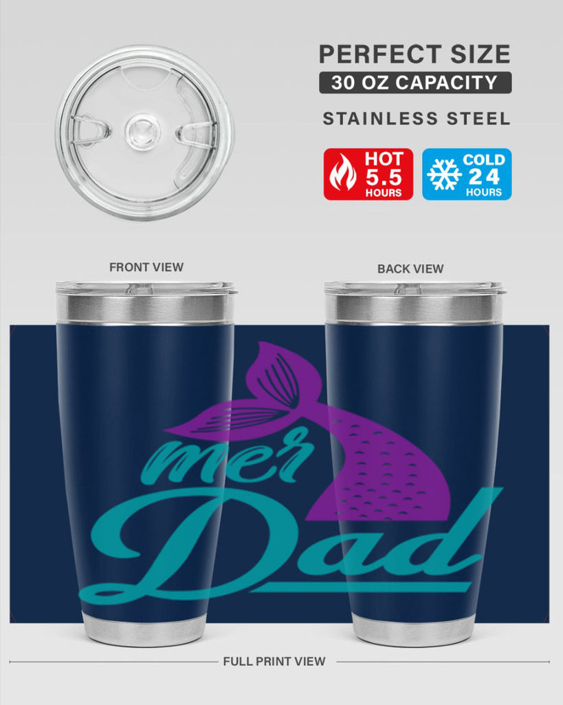 Mer Dad 325#- mermaid- Tumbler