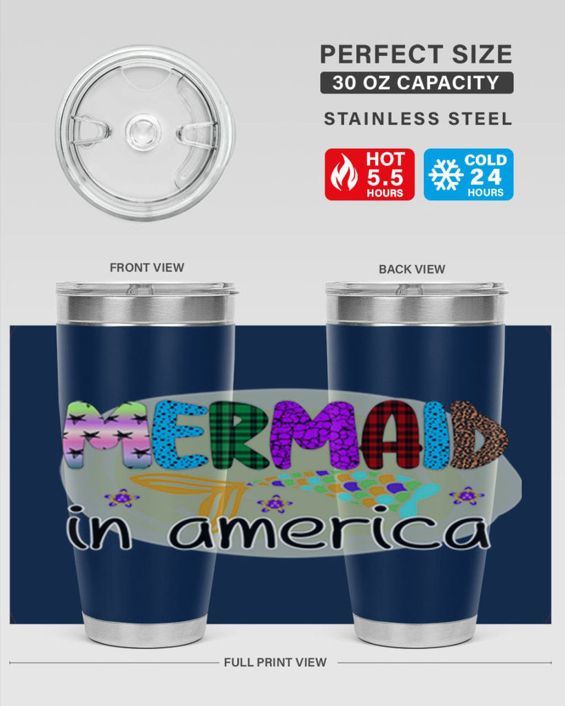 Mermaid In America 419#- mermaid- Tumbler