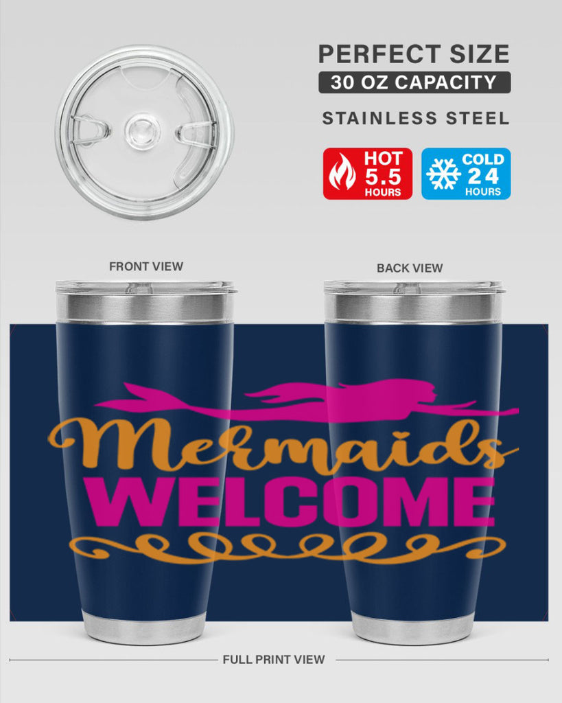 Mermaids Welcome 472#- mermaid- Tumbler