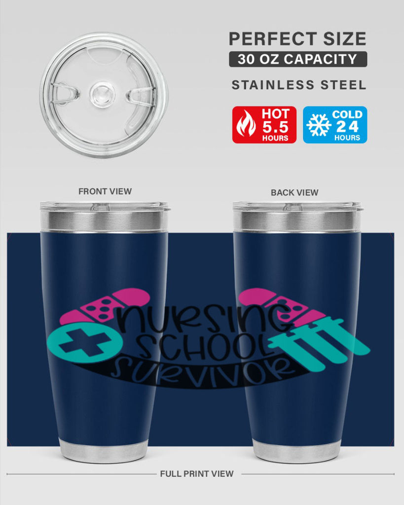 Nursing School Survivor Style Style 64#- nurse- tumbler