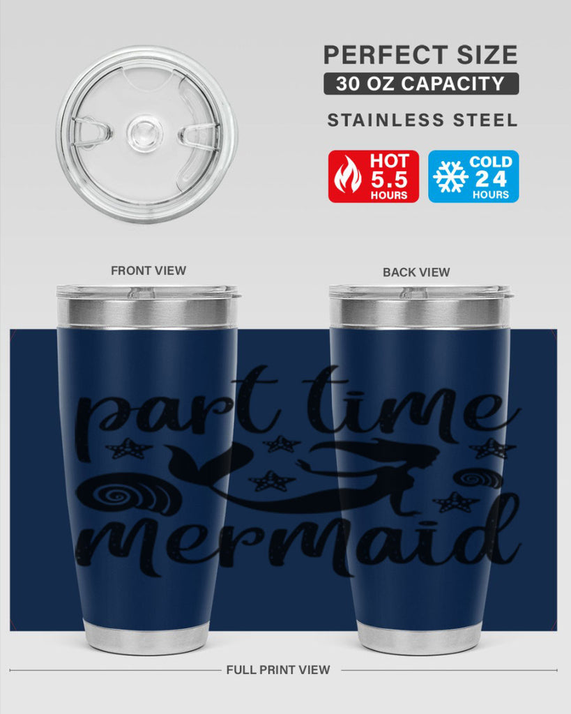 Part time mermaid design 536#- mermaid- Tumbler