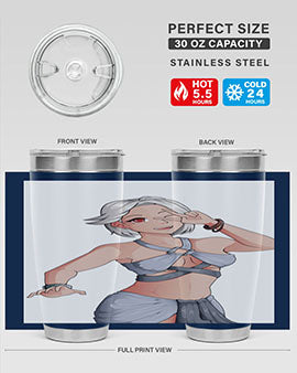 White hair girl wearing summer outfit 40#- anime- Tumbler