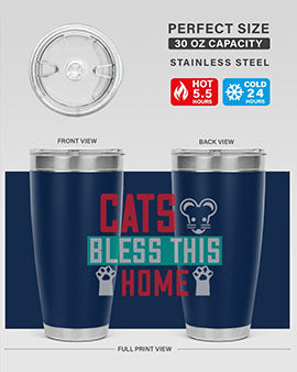 cats bless this home Style 36#- cat- Tumbler