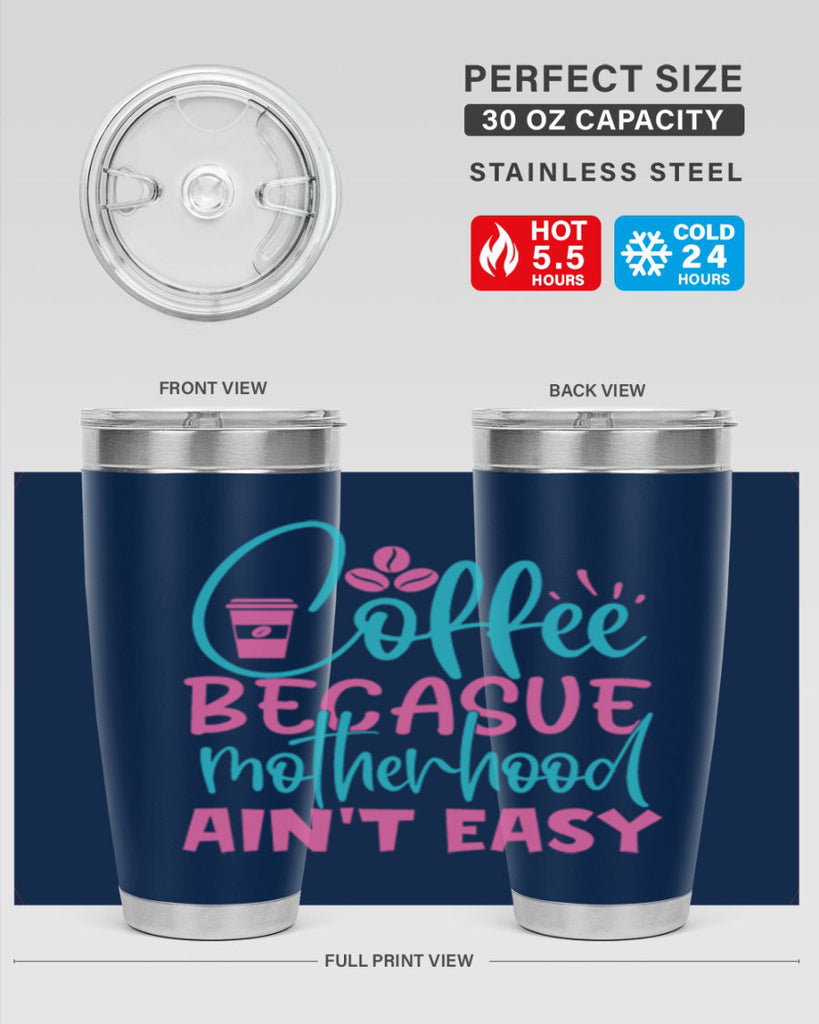 coffee becasue motherhood aint easy 351#- mom- Tumbler