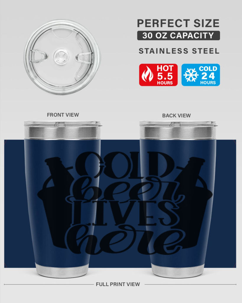 cold beer lives here 43#- beer- Tumbler