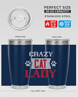 crazy cat lady Style 44#- cat- Tumbler