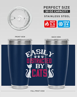 easily distracted by cats Style 46#- cat- Tumbler