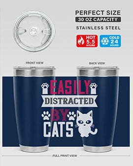 easily distracted by cats Style 47#- cat- Tumbler