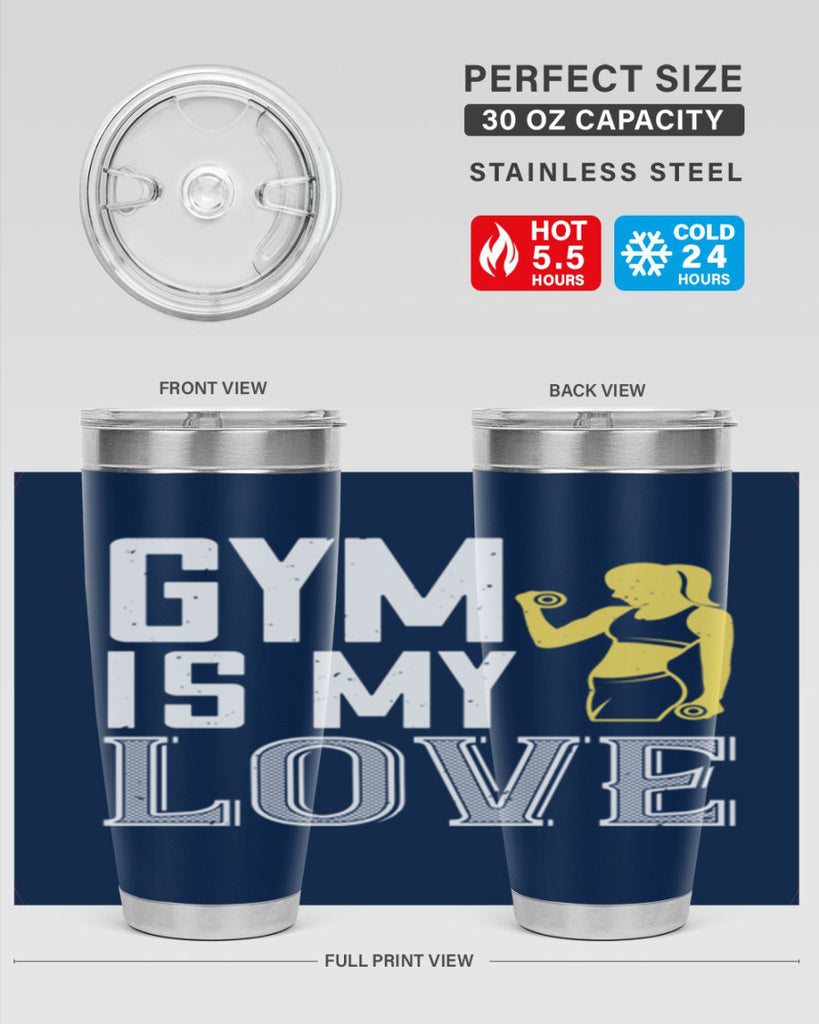 gym is my love 98#- gym- Tumbler