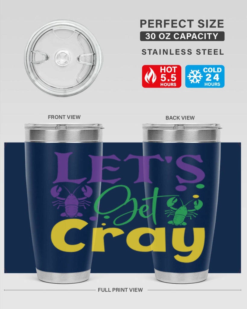 lets get cray 81#- mardi gras- Tumbler