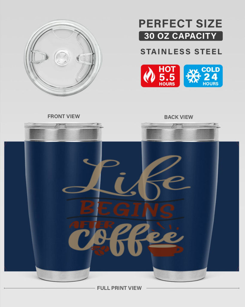 life begins after coffee 210#- coffee- Tumbler