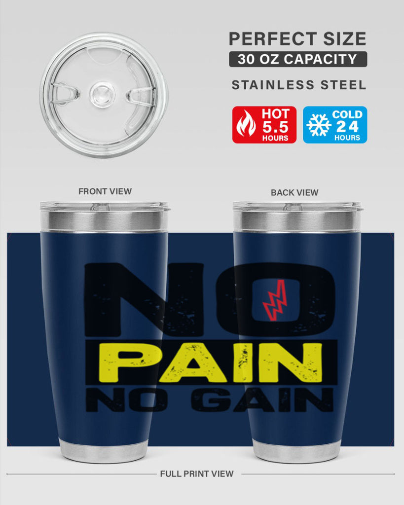 no pain no gain 5#- gym- Tumbler