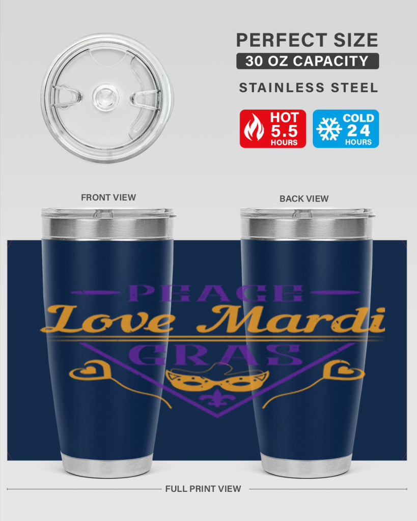 peace love mardi gras 39#- mardi gras- Tumbler