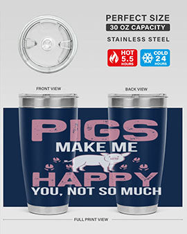 pigs make me happy Style 35#- pig- Tumbler