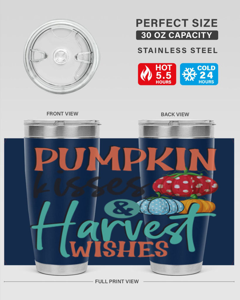 pumpkin kisses harvest wishes 526#- fall- Tumbler
