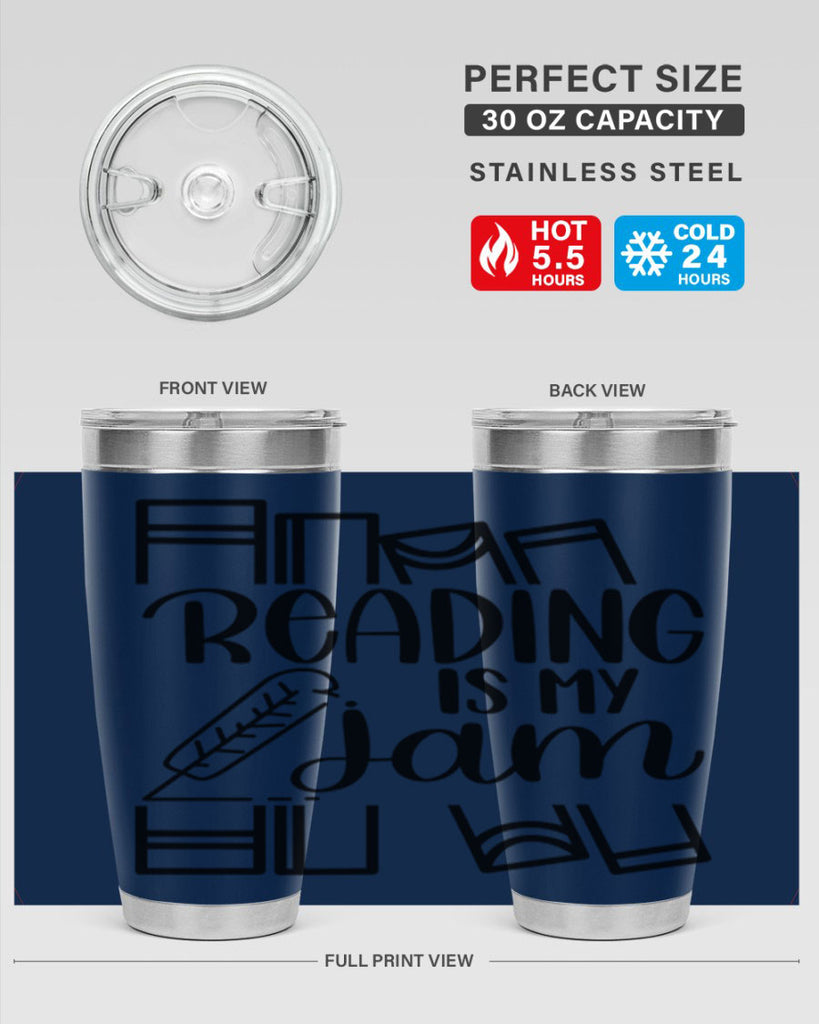 reading is my jam 29#- reading- Tumbler