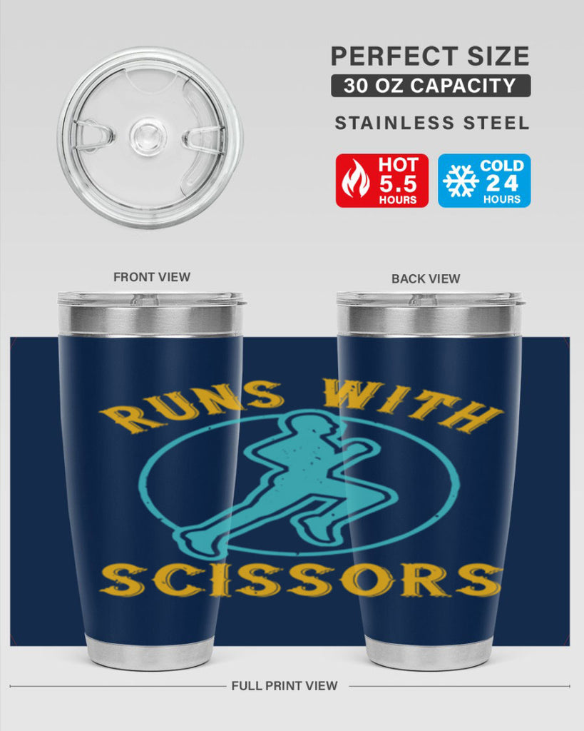 run with sclssors 25#- running- Tumbler