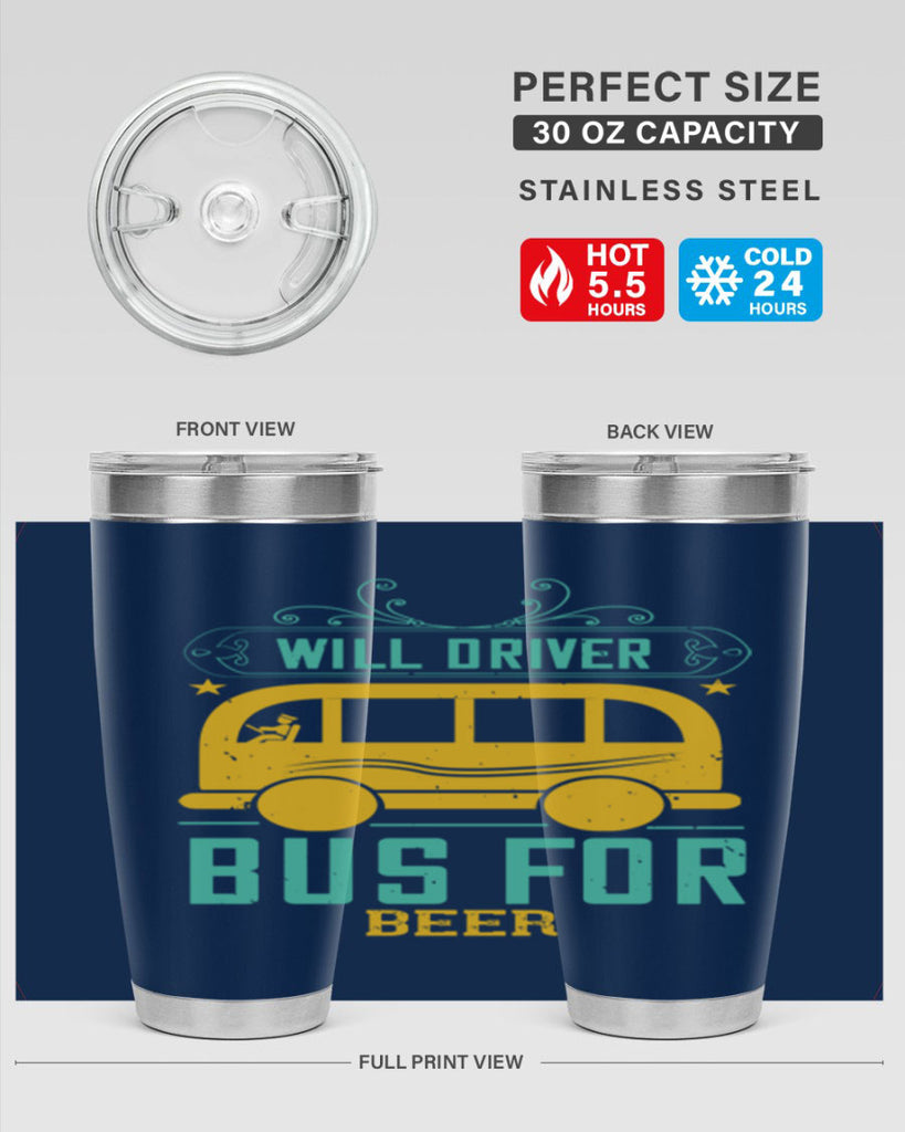 will driver bus for beer Style 6#- bus driver- tumbler