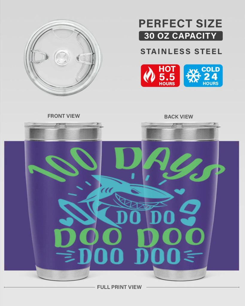 100 days shark doo doo 21#- 100 days of school- Tumbler