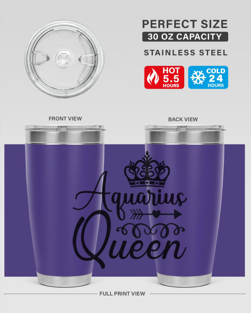 Aquarius queen 74#- zodiac- Tumbler