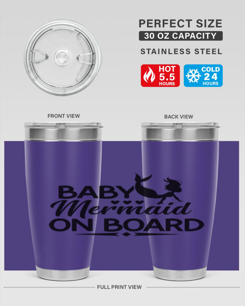 Baby Mermaid On Board 25#- mermaid- Tumbler