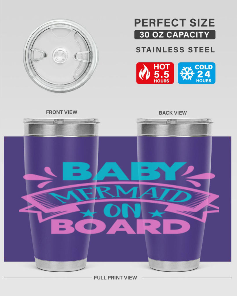 Baby Mermaid On Board 27#- mermaid- Tumbler